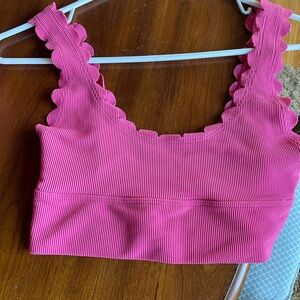 Beach Riot Fuchsia Ribbed Sports Bra Size Small